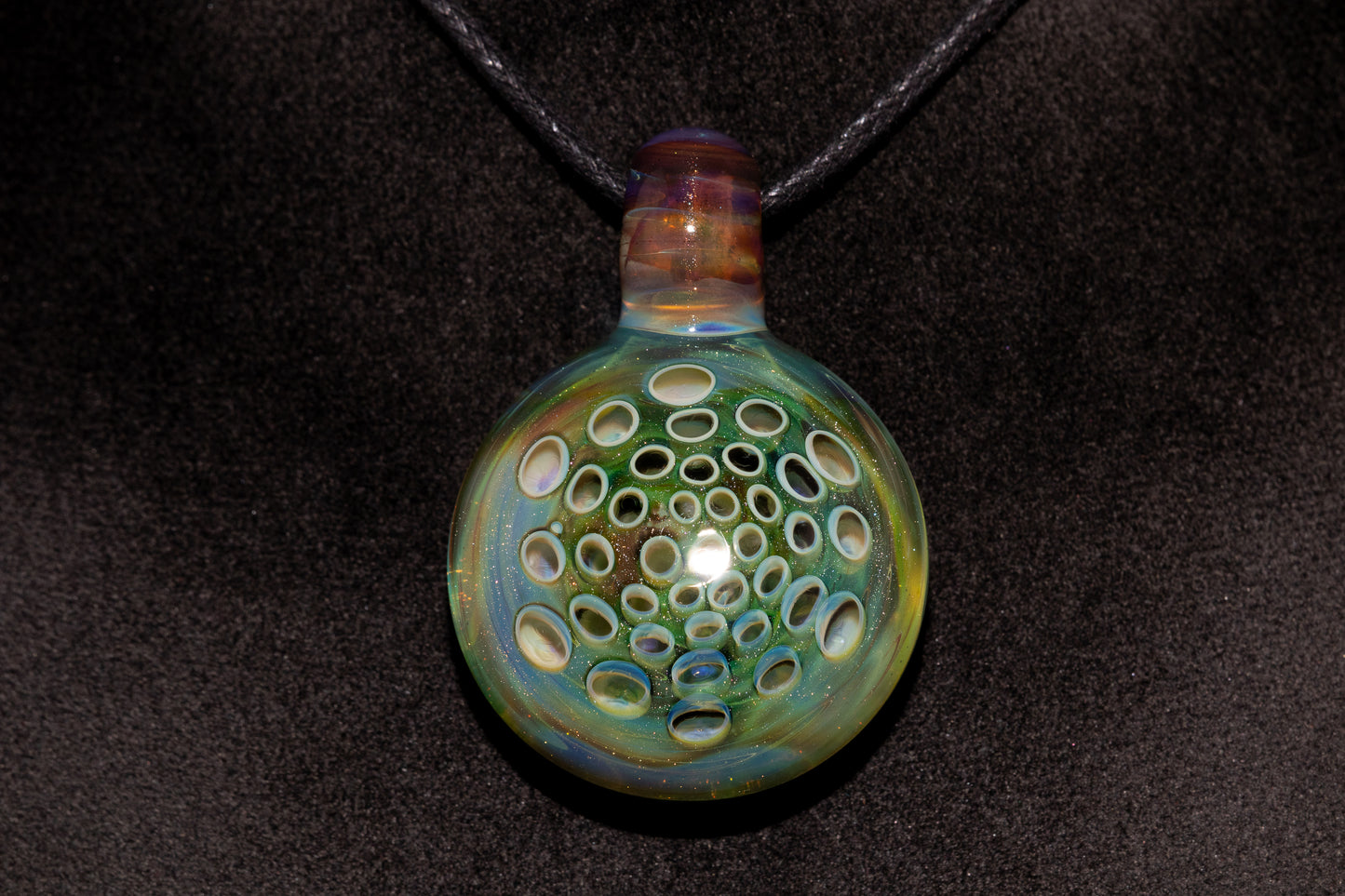 Handmade Glass Lotus Pendant | Symbol of Growth & Transformation | Artistic Necklace | One of a Kind Jewelry