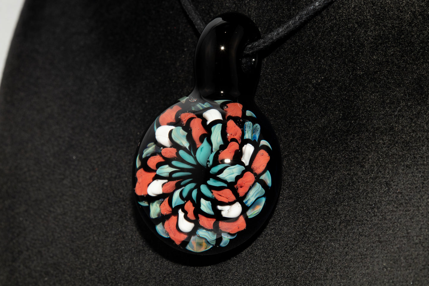 Multicolored Mandala Pendant | Fillacello Glass Art | Heady Sacred Geometry Jewelry