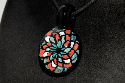Multicolored Mandala Pendant | Fillacello Glass Art | Heady Sacred Geometry Jewelry