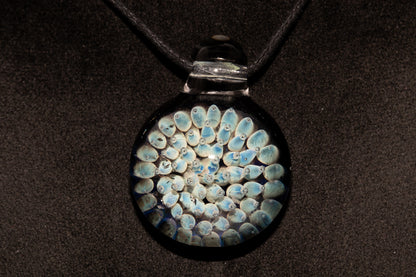 Floral Galaxy Glass Pendant | Space Anemone Necklace | Implosion Art Jewelry | Air Trap Nebula Pendant | One of a Kind Glass