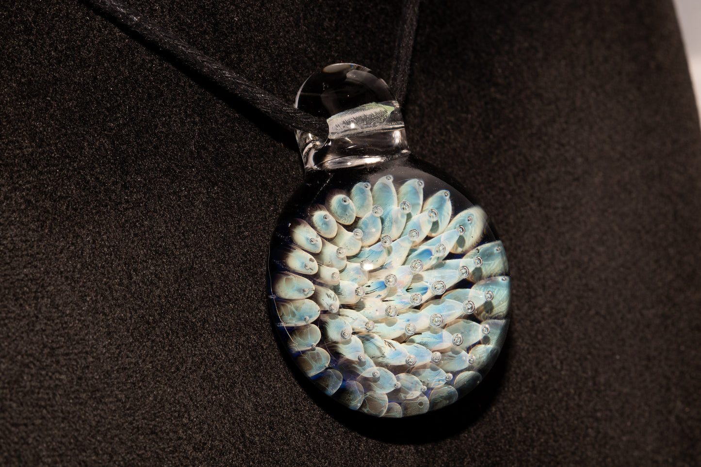 Floral Galaxy Glass Pendant | Space Anemone Necklace | Implosion Art Jewelry | Air Trap Nebula Pendant | One of a Kind Glass