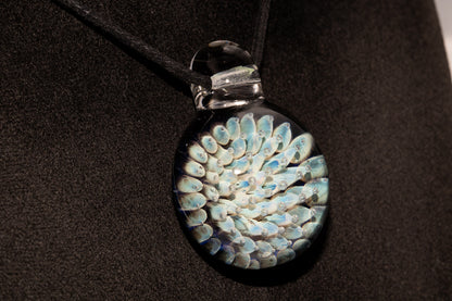 Floral Galaxy Glass Pendant | Space Anemone Necklace | Implosion Art Jewelry | Air Trap Nebula Pendant | One of a Kind Glass