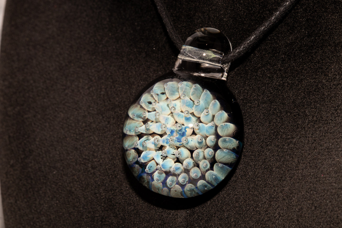 Floral Galaxy Glass Pendant | Space Anemone Necklace | Implosion Art Jewelry | Air Trap Nebula Pendant | One of a Kind Glass