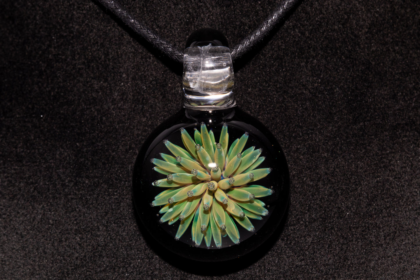 Floral Galaxy Glass Pendant | Space Anemone Necklace | Implosion Art Jewelry | Air Trap Nebula Pendant | One of a Kind Glass