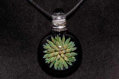 Floral Galaxy Glass Pendant | Space Anemone Necklace | Implosion Art Jewelry | Air Trap Nebula Pendant | One of a Kind Glass