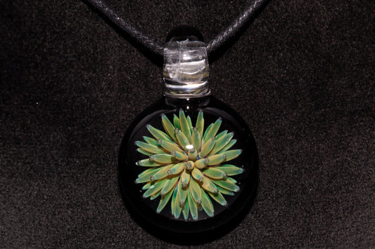 Floral Galaxy Glass Pendant | Space Anemone Necklace | Implosion Art Jewelry | Air Trap Nebula Pendant | One of a Kind Glass