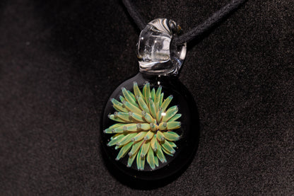 Floral Galaxy Glass Pendant | Space Anemone Necklace | Implosion Art Jewelry | Air Trap Nebula Pendant | One of a Kind Glass