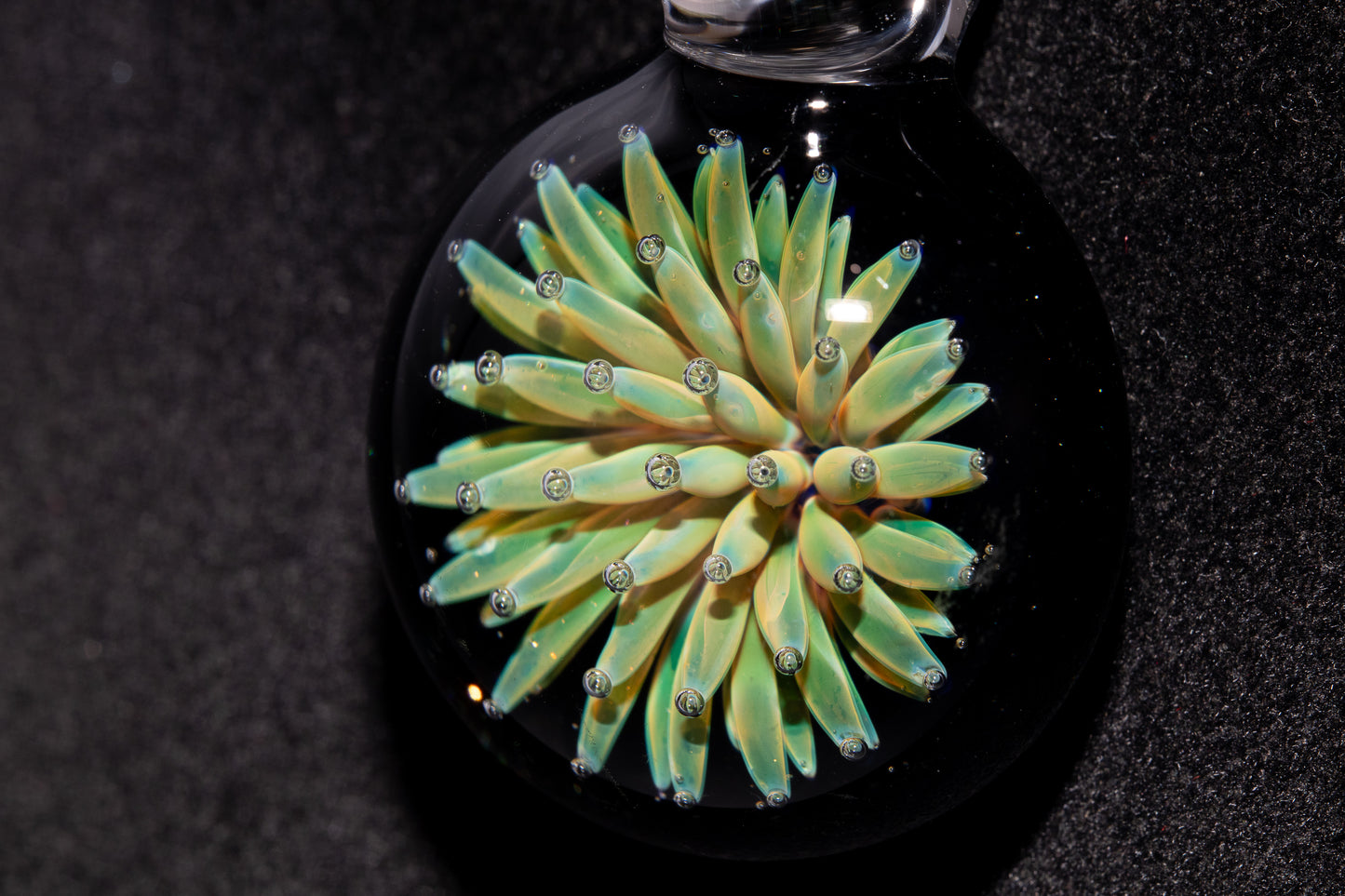 Floral Galaxy Glass Pendant | Space Anemone Necklace | Implosion Art Jewelry | Air Trap Nebula Pendant | One of a Kind Glass