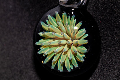 Floral Galaxy Glass Pendant | Space Anemone Necklace | Implosion Art Jewelry | Air Trap Nebula Pendant | One of a Kind Glass