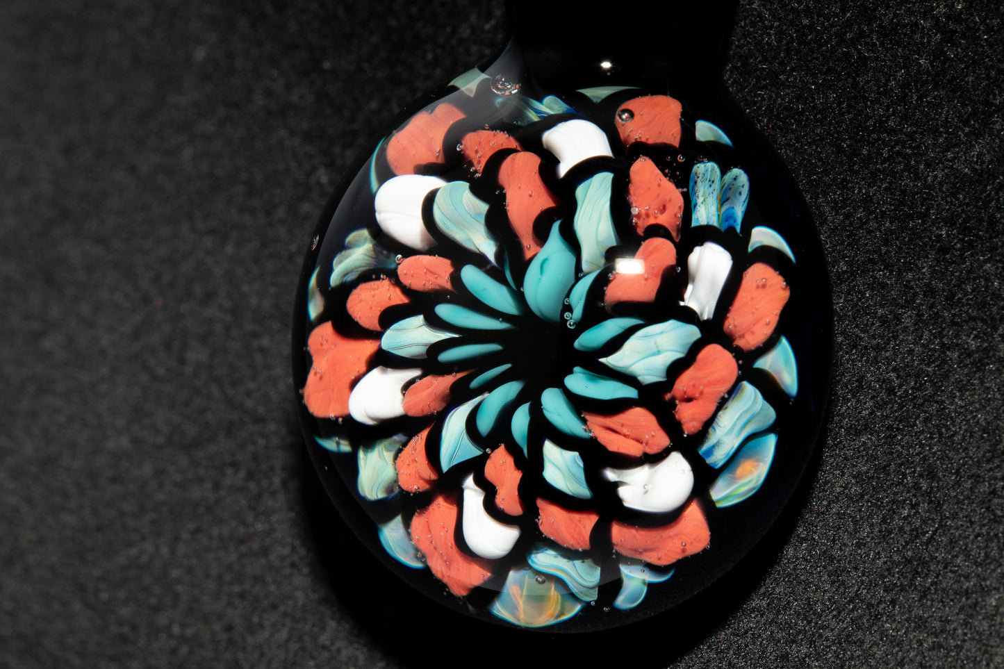 Multicolored Mandala Pendant | Fillacello Glass Art | Heady Sacred Geometry Jewelry