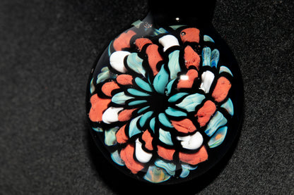 Multicolored Mandala Pendant | Fillacello Glass Art | Heady Sacred Geometry Jewelry