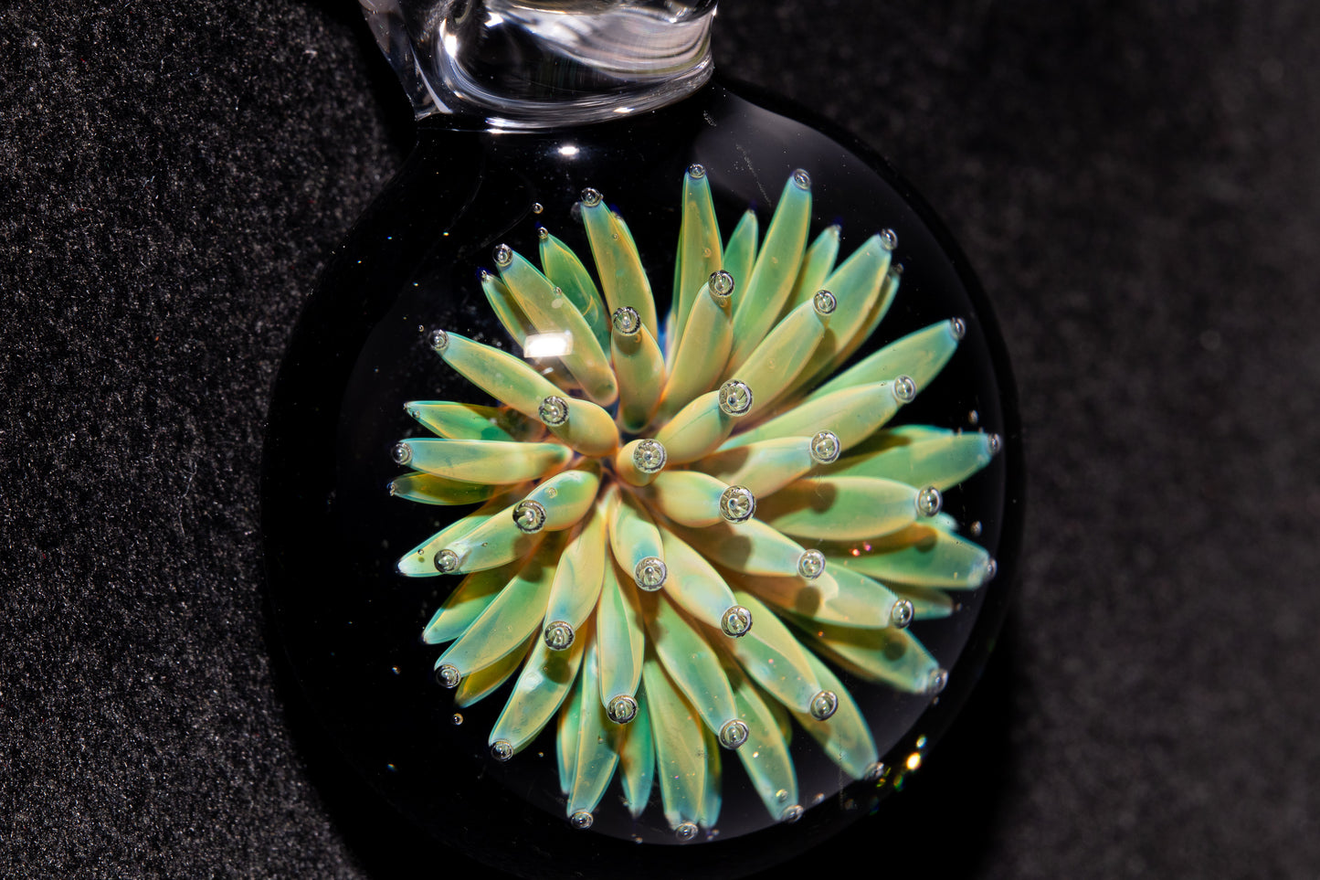 Floral Galaxy Glass Pendant | Space Anemone Necklace | Implosion Art Jewelry | Air Trap Nebula Pendant | One of a Kind Glass