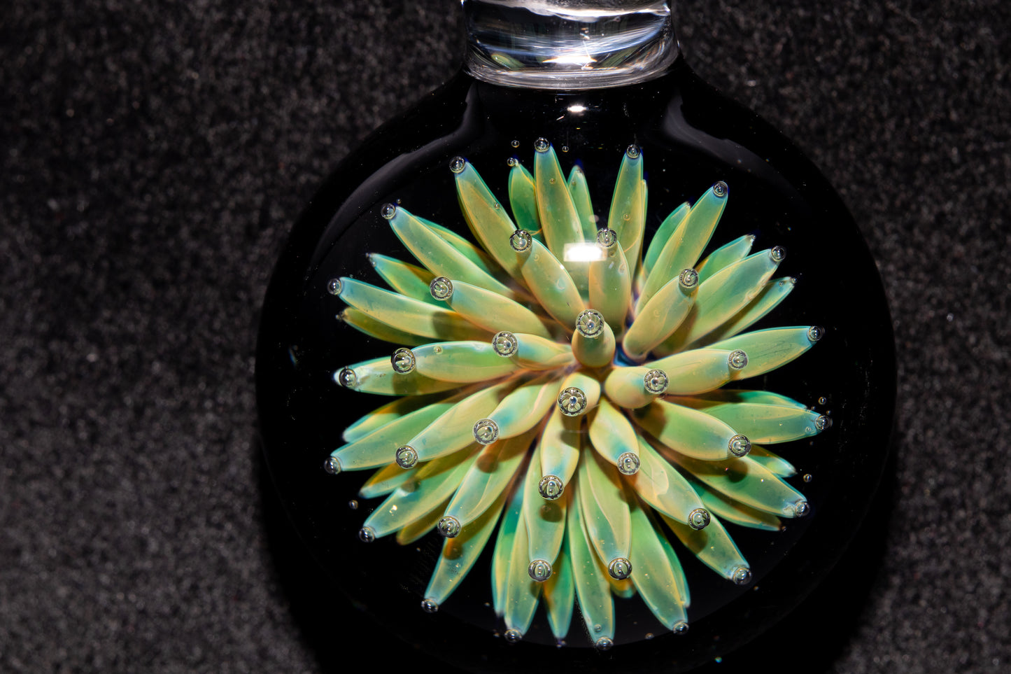 Floral Galaxy Glass Pendant | Space Anemone Necklace | Implosion Art Jewelry | Air Trap Nebula Pendant | One of a Kind Glass