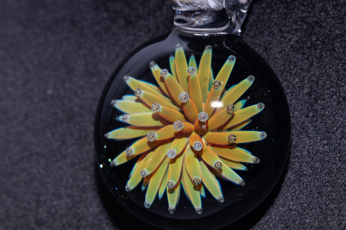 Handmade Glass Pendant | Air Trap Implosion Jewelry | Galaxy Flower Necklace | Space Nebula Art | Unique Artisan Pendant