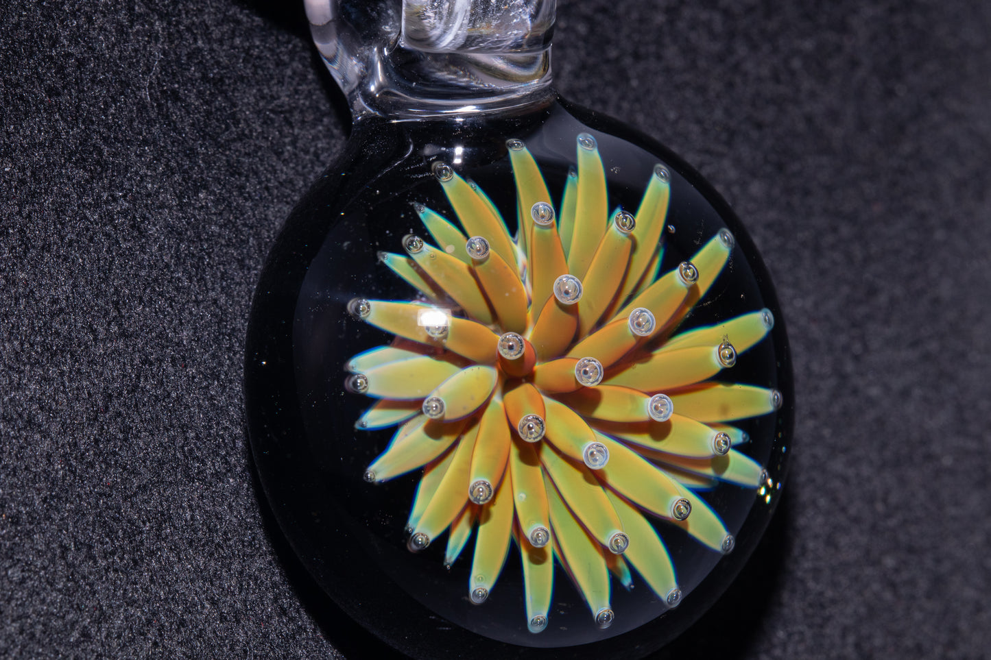 Handmade Glass Pendant | Air Trap Implosion Jewelry | Galaxy Flower Necklace | Space Nebula Art | Unique Artisan Pendant