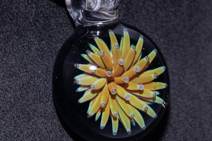 Handmade Glass Pendant | Air Trap Implosion Jewelry | Galaxy Flower Necklace | Space Nebula Art | Unique Artisan Pendant