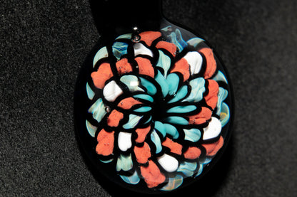 Multicolored Mandala Pendant | Fillacello Glass Art | Heady Sacred Geometry Jewelry