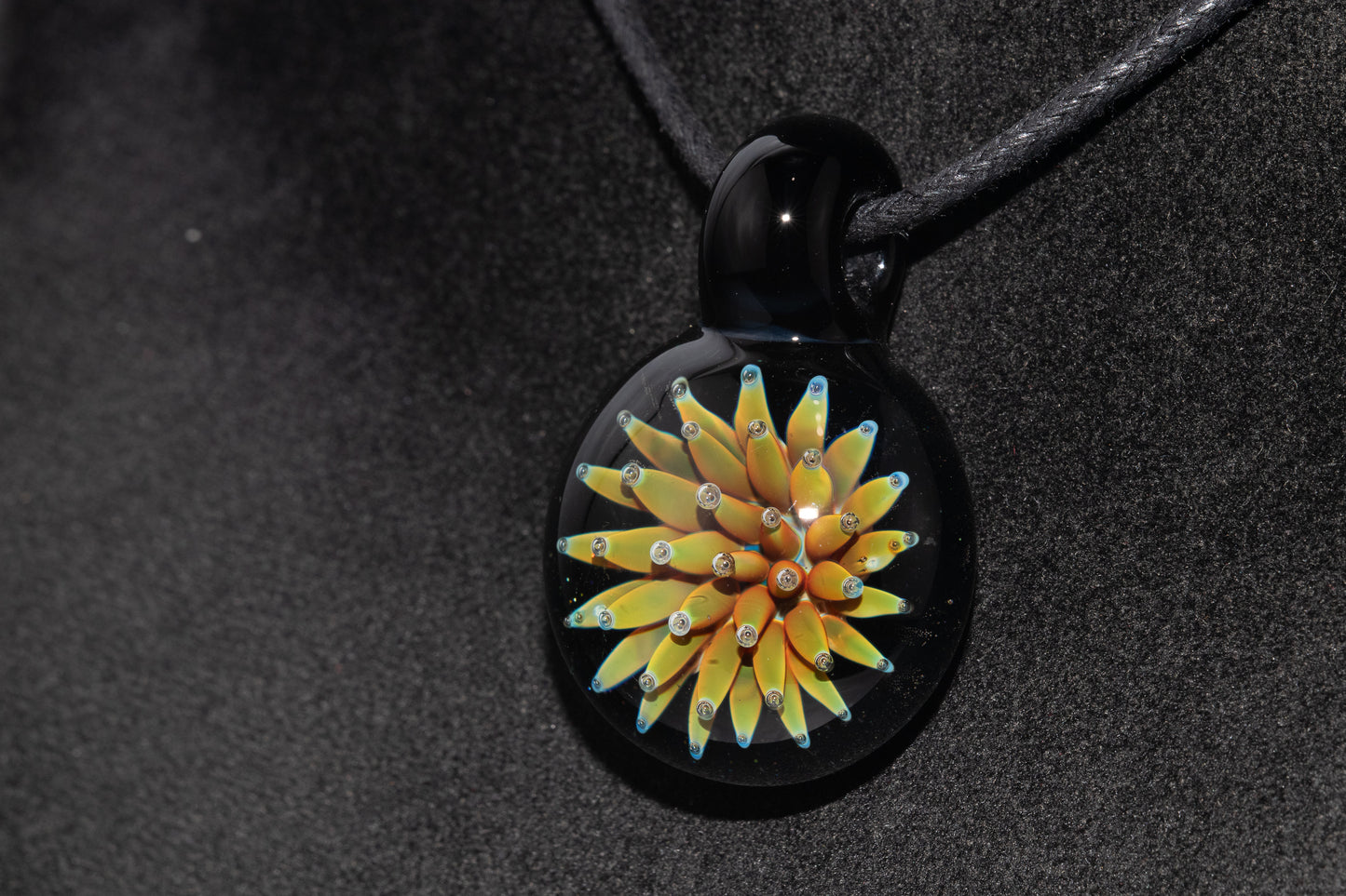 Nebula Glass Pendant | Air Trap Implosion Jewelry | Floral Space Necklace | Galaxy Anemone Pendant | Artisan Handmade Art