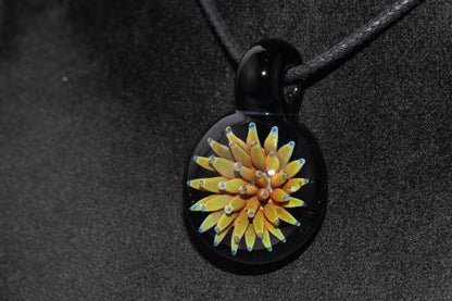 Nebula Glass Pendant | Air Trap Implosion Jewelry | Floral Space Necklace | Galaxy Anemone Pendant | Artisan Handmade Art