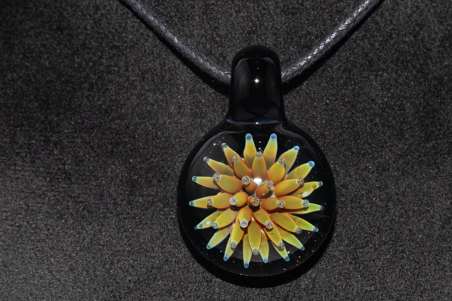 Nebula Glass Pendant | Air Trap Implosion Jewelry | Floral Space Necklace | Galaxy Anemone Pendant | Artisan Handmade Art