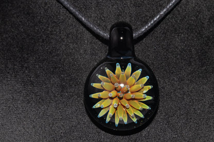 Nebula Glass Pendant | Air Trap Implosion Jewelry | Floral Space Necklace | Galaxy Anemone Pendant | Artisan Handmade Art