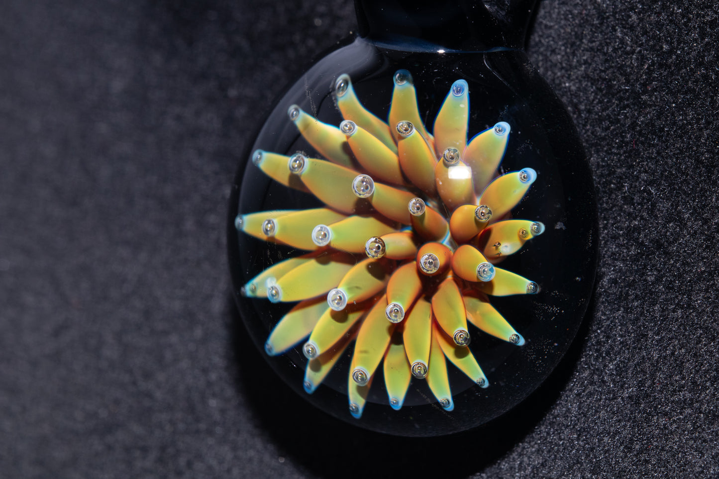 Nebula Glass Pendant | Air Trap Implosion Jewelry | Floral Space Necklace | Galaxy Anemone Pendant | Artisan Handmade Art