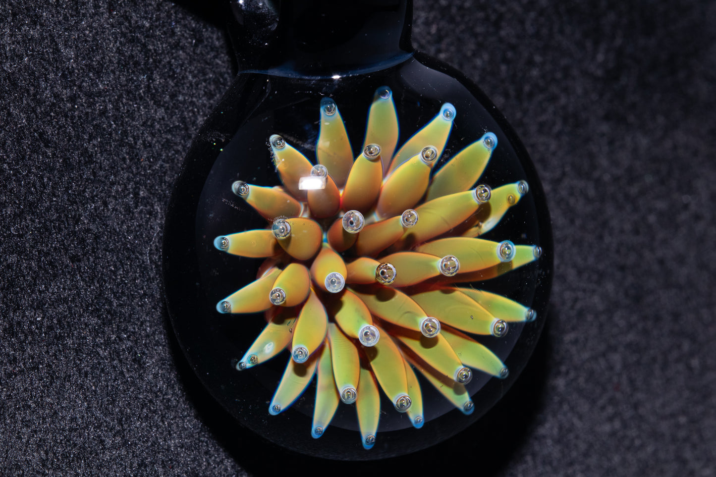 Nebula Glass Pendant | Air Trap Implosion Jewelry | Floral Space Necklace | Galaxy Anemone Pendant | Artisan Handmade Art