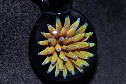 Nebula Glass Pendant | Air Trap Implosion Jewelry | Floral Space Necklace | Galaxy Anemone Pendant | Artisan Handmade Art