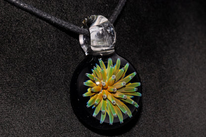 Nebula Glass Pendant | Air Trap Implosion Jewelry | Floral Space Necklace | Galaxy Anemone Pendant | Artisan Handmade Art