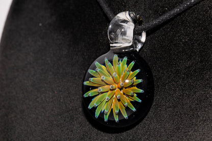 Nebula Glass Pendant | Air Trap Implosion Jewelry | Floral Space Necklace | Galaxy Anemone Pendant | Artisan Handmade Art