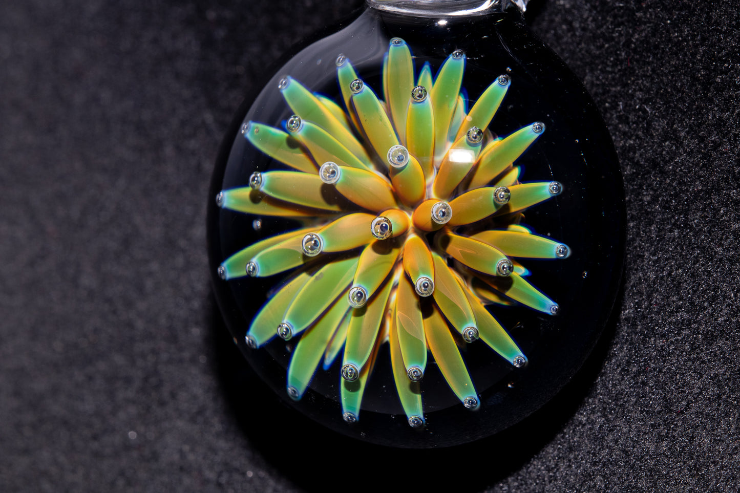 Nebula Glass Pendant | Air Trap Implosion Jewelry | Floral Space Necklace | Galaxy Anemone Pendant | Artisan Handmade Art