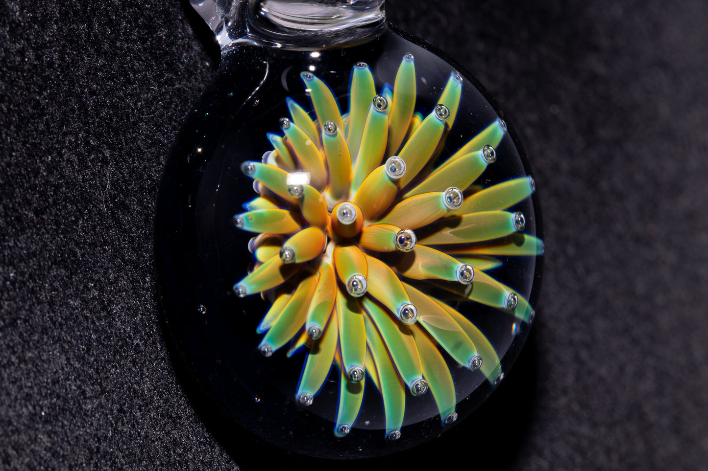 Nebula Glass Pendant | Air Trap Implosion Jewelry | Floral Space Necklace | Galaxy Anemone Pendant | Artisan Handmade Art