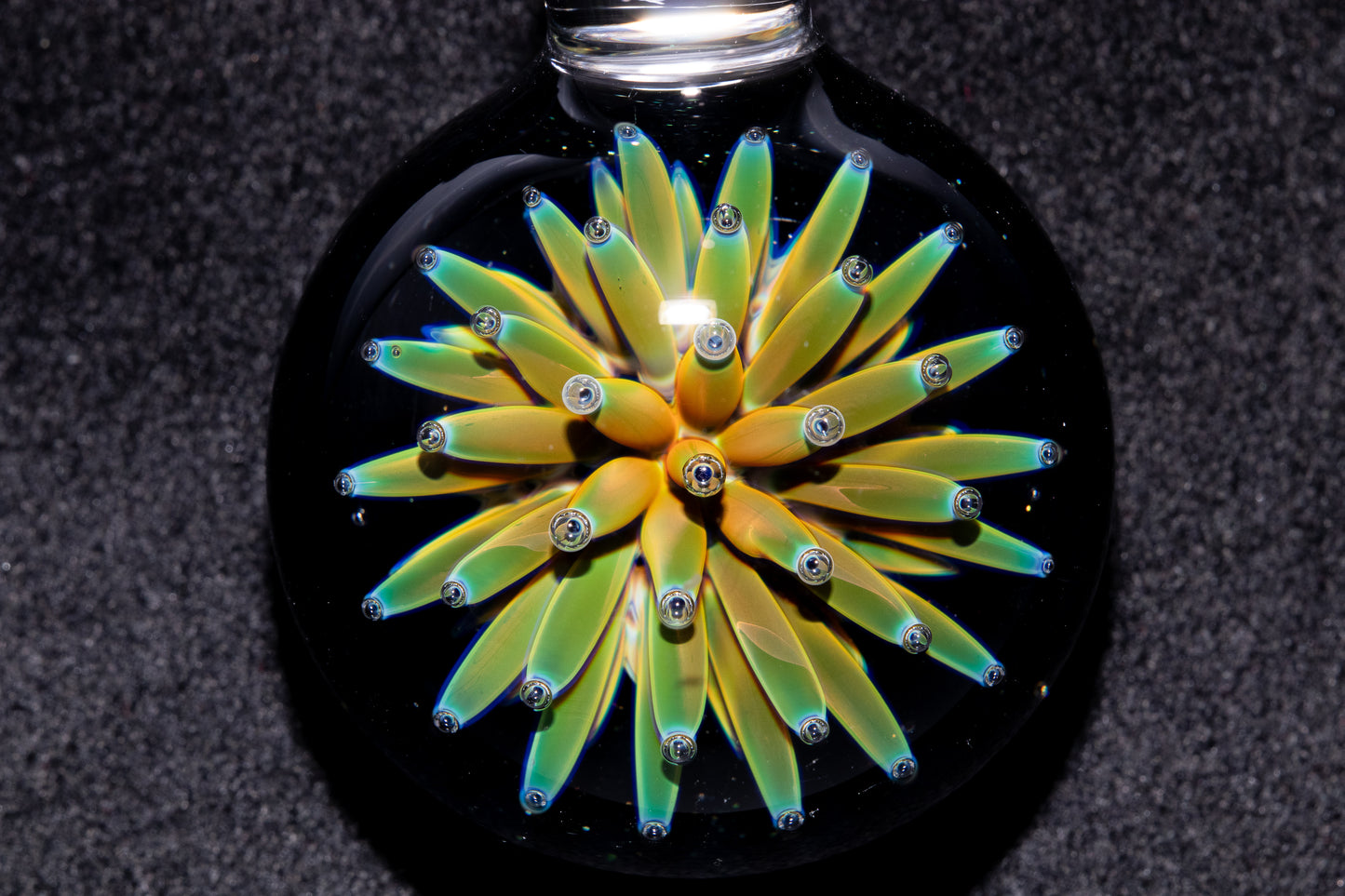 Nebula Glass Pendant | Air Trap Implosion Jewelry | Floral Space Necklace | Galaxy Anemone Pendant | Artisan Handmade Art