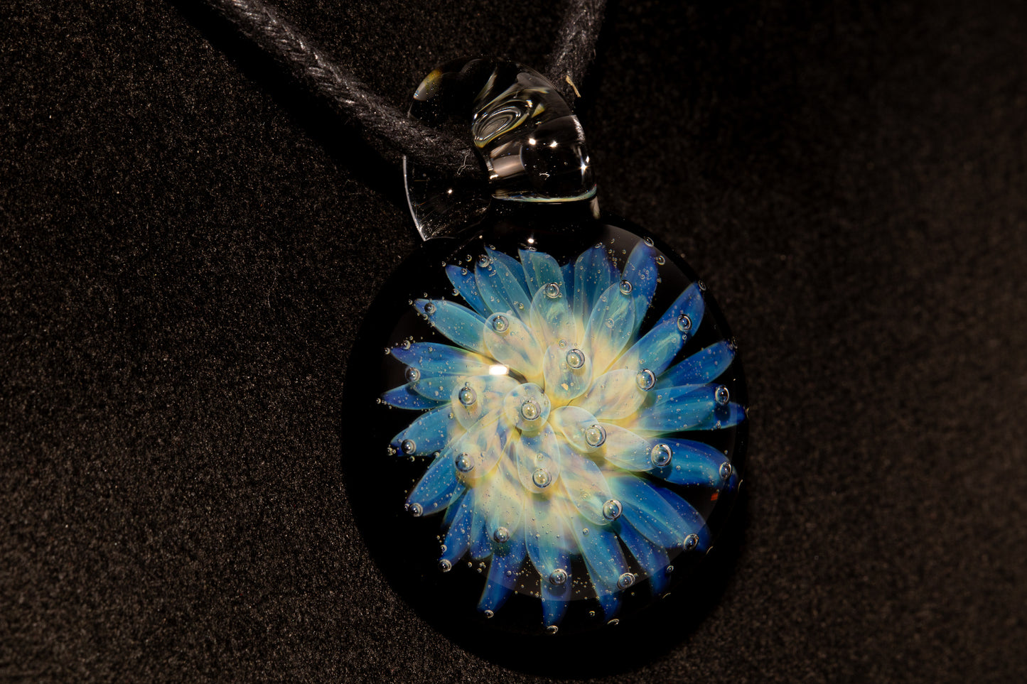 Artisan Glass Pendant | Galaxy Implosion Jewelry | Space Nebula Necklace | Floral Anemone Pendant | Handmade Cosmic Art