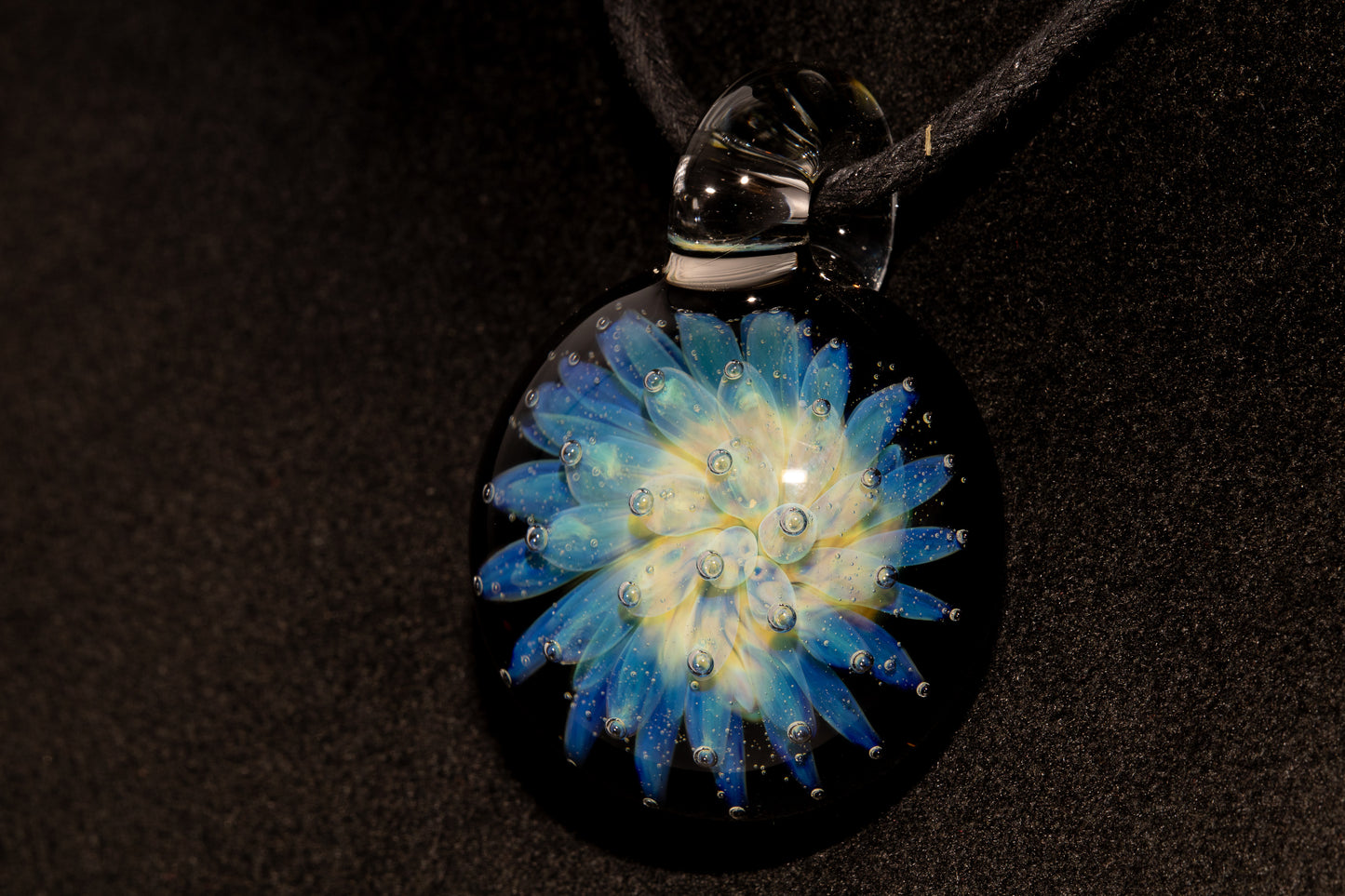 Artisan Glass Pendant | Galaxy Implosion Jewelry | Space Nebula Necklace | Floral Anemone Pendant | Handmade Cosmic Art