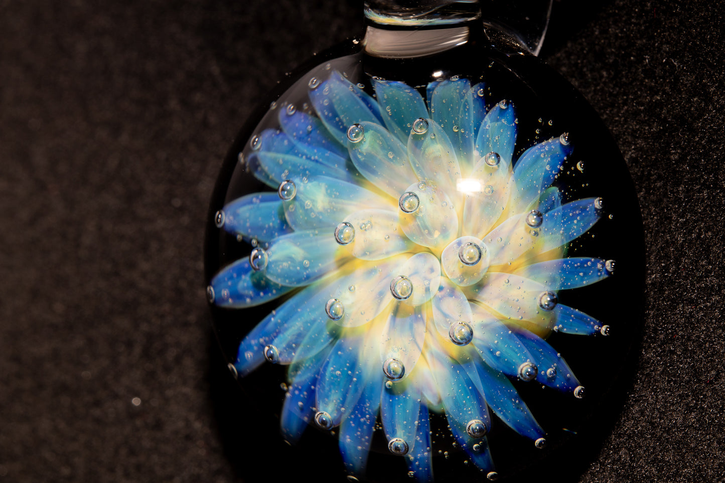 Artisan Glass Pendant | Galaxy Implosion Jewelry | Space Nebula Necklace | Floral Anemone Pendant | Handmade Cosmic Art