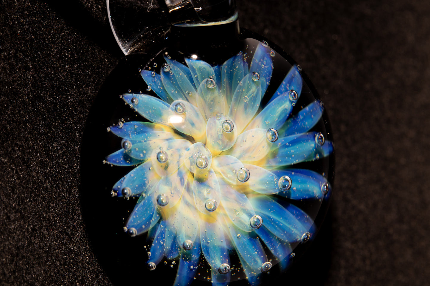 Artisan Glass Pendant | Galaxy Implosion Jewelry | Space Nebula Necklace | Floral Anemone Pendant | Handmade Cosmic Art