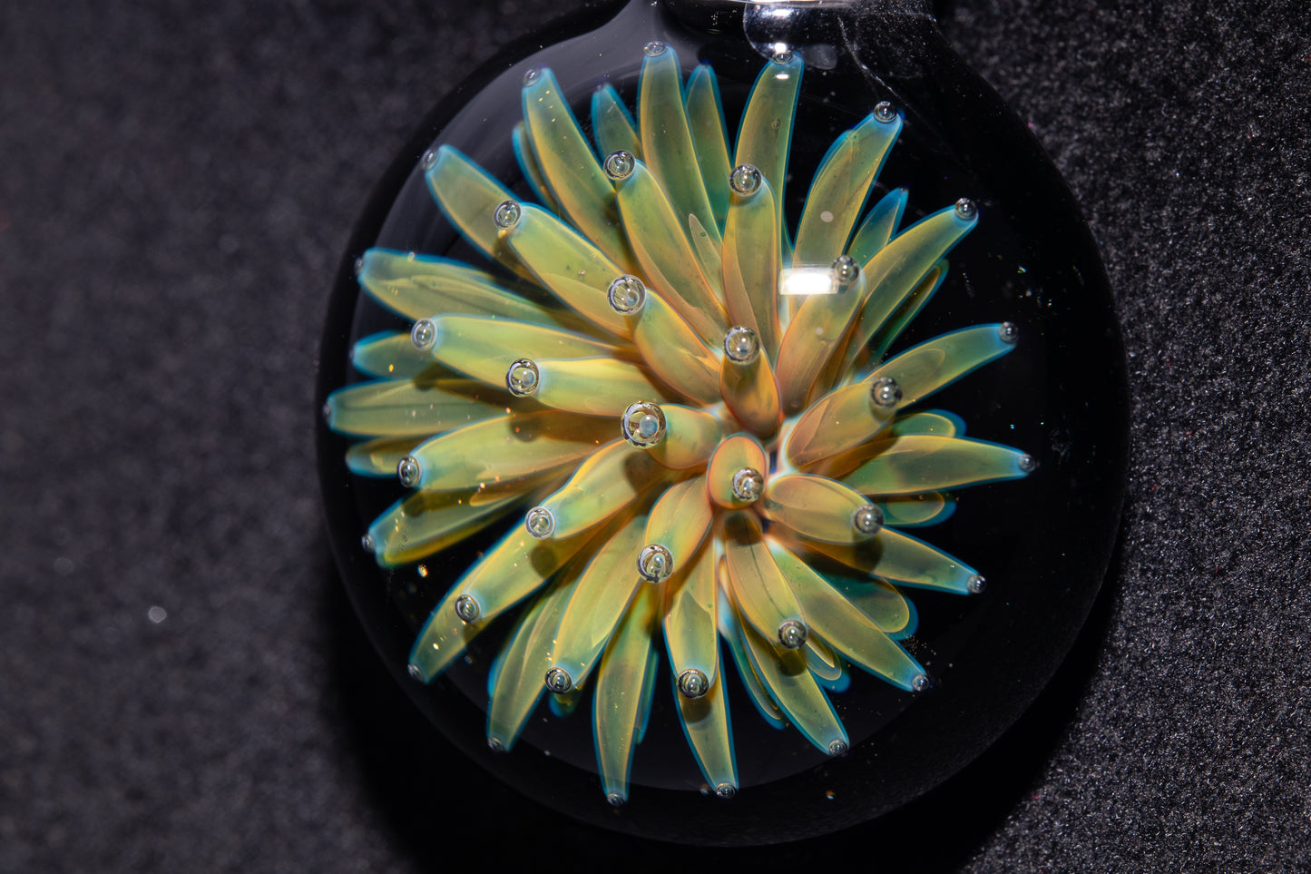 Nebula Glass Pendant | Air Trap Implosion Jewelry | Floral Space Necklace | Galaxy Anemone Pendant | Artisan Handmade Art