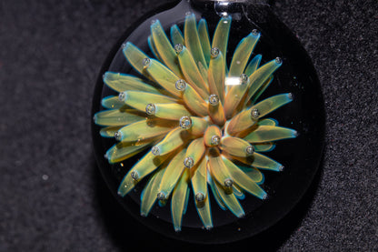 Nebula Glass Pendant | Air Trap Implosion Jewelry | Floral Space Necklace | Galaxy Anemone Pendant | Artisan Handmade Art