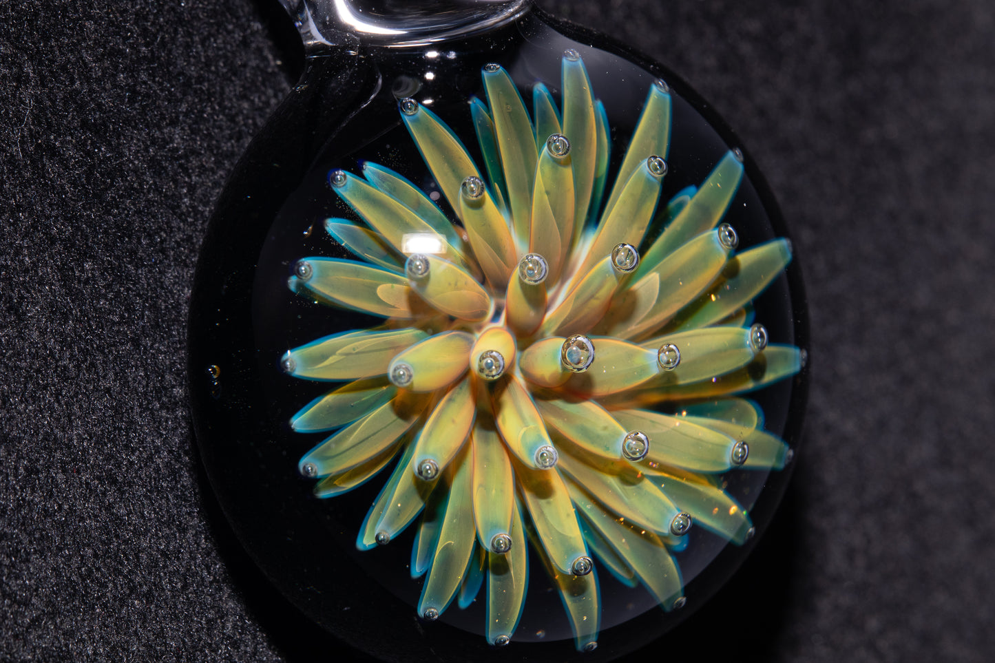 Nebula Glass Pendant | Air Trap Implosion Jewelry | Floral Space Necklace | Galaxy Anemone Pendant | Artisan Handmade Art