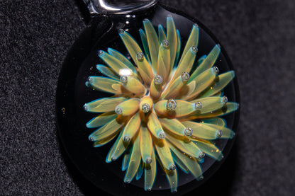 Nebula Glass Pendant | Air Trap Implosion Jewelry | Floral Space Necklace | Galaxy Anemone Pendant | Artisan Handmade Art
