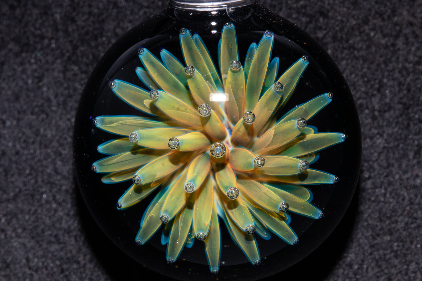 Nebula Glass Pendant | Air Trap Implosion Jewelry | Floral Space Necklace | Galaxy Anemone Pendant | Artisan Handmade Art