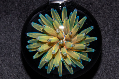 Nebula Glass Pendant | Air Trap Implosion Jewelry | Floral Space Necklace | Galaxy Anemone Pendant | Artisan Handmade Art