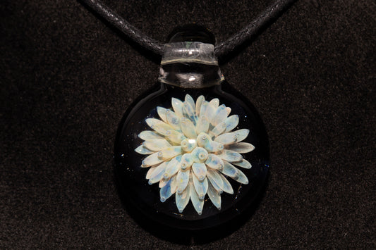 Artisan Glass Pendant | Galaxy Implosion Jewelry | Space Nebula Necklace | Floral Anemone Pendant | Handmade Cosmic Art