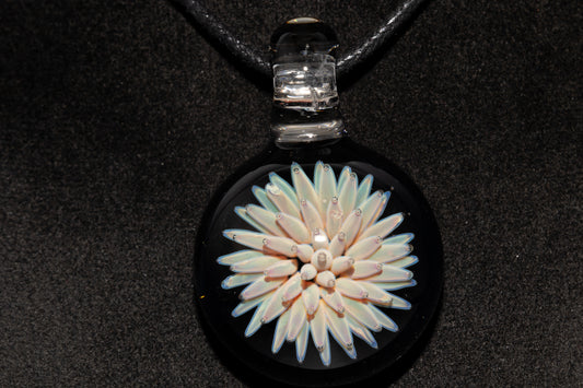 Artisan Glass Pendant | Galaxy Implosion Jewelry | Space Nebula Necklace | Floral Anemone Pendant | Handmade Cosmic Art