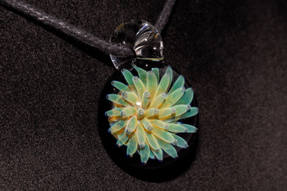 Nebula Glass Pendant | Air Trap Implosion Jewelry | Floral Space Necklace | Galaxy Anemone Pendant | Artisan Handmade Art