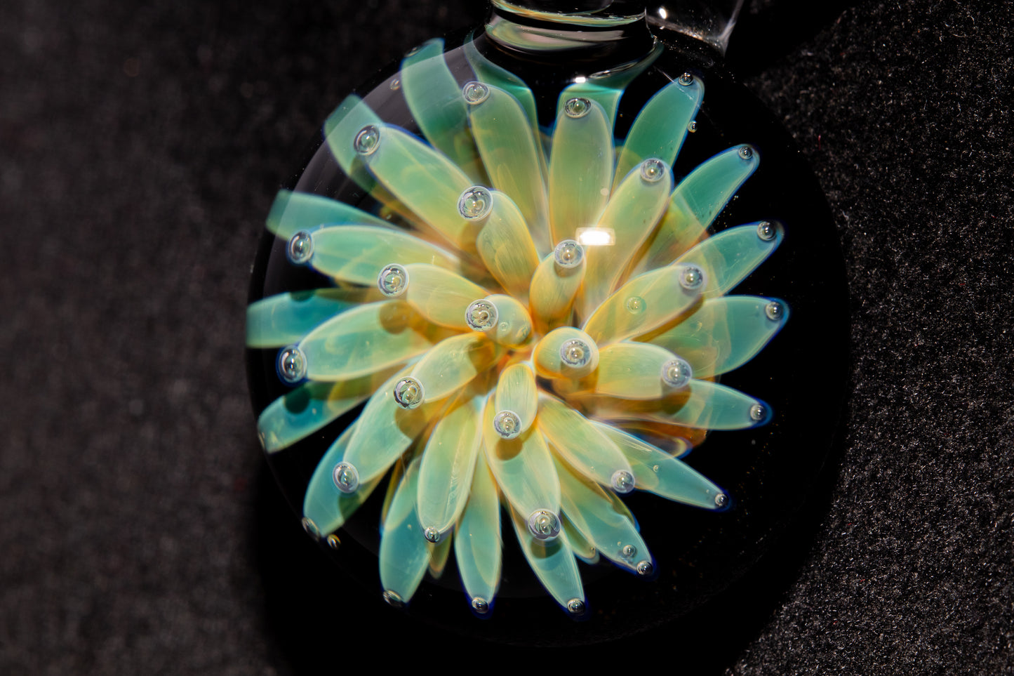 Nebula Glass Pendant | Air Trap Implosion Jewelry | Floral Space Necklace | Galaxy Anemone Pendant | Artisan Handmade Art