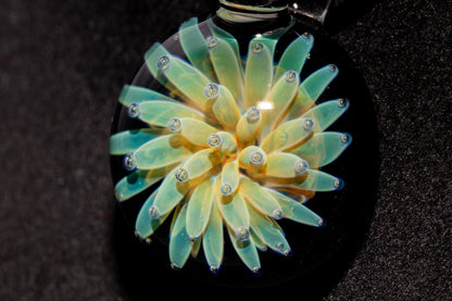 Nebula Glass Pendant | Air Trap Implosion Jewelry | Floral Space Necklace | Galaxy Anemone Pendant | Artisan Handmade Art