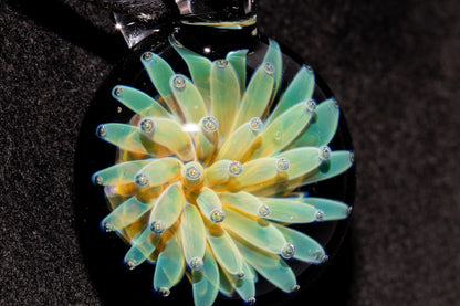 Nebula Glass Pendant | Air Trap Implosion Jewelry | Floral Space Necklace | Galaxy Anemone Pendant | Artisan Handmade Art
