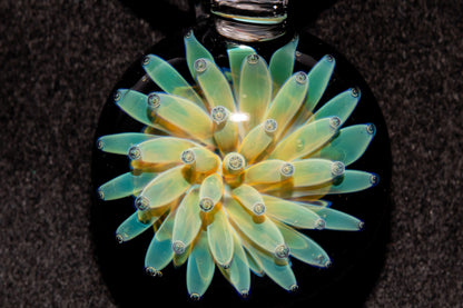 Nebula Glass Pendant | Air Trap Implosion Jewelry | Floral Space Necklace | Galaxy Anemone Pendant | Artisan Handmade Art